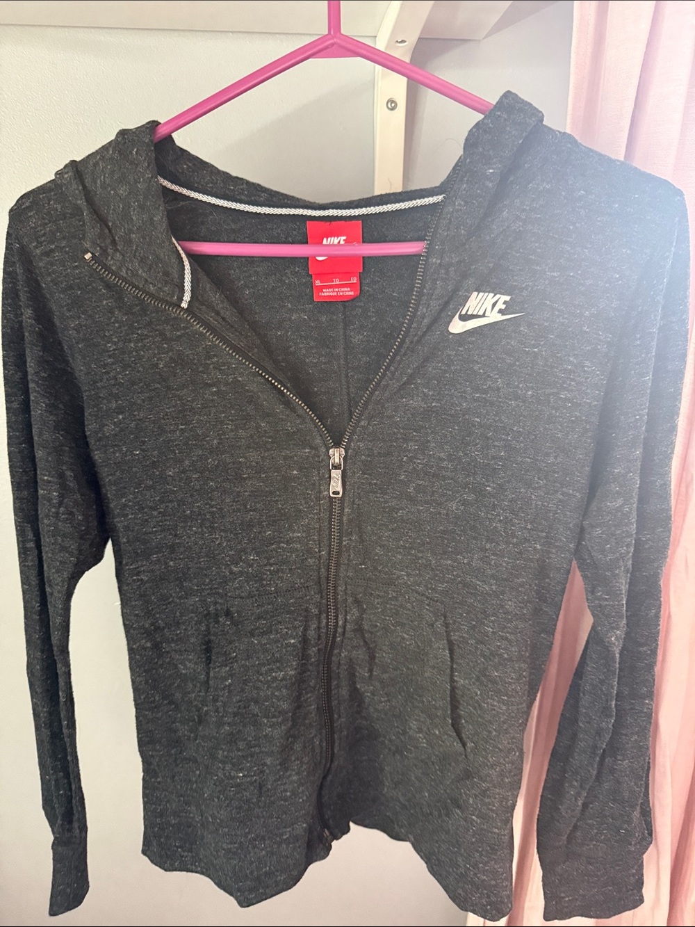 Nike Youth Dark Gray Full-Zip Hooded Jacket